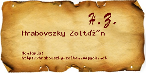 Hrabovszky Zoltán névjegykártya